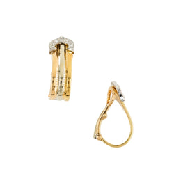 Boucles d'oreilles Clip CARTIER "C de Cartier" en or blanc, or jaune et or rose - Castafiore