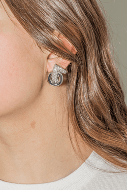 Boucles d'oreilles Clip en or blanc et diamants - Castafiore