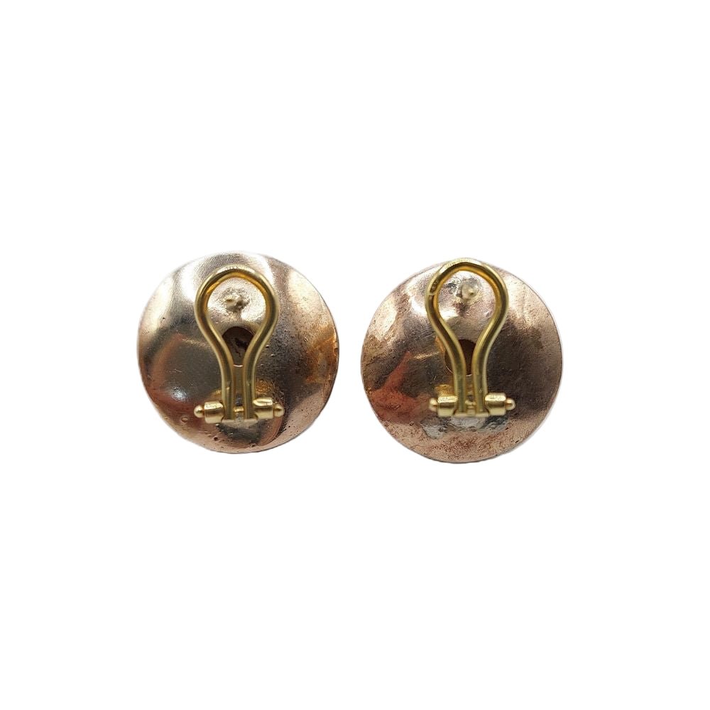 Boucles d'oreilles Clips "Aurelia" en or jaune, argent, perles et diamants - Castafiore