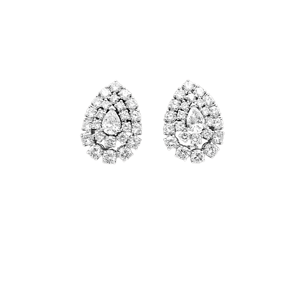 Boucles d'oreilles Clips BOUCHERON en platine et diamants - Castafiore
