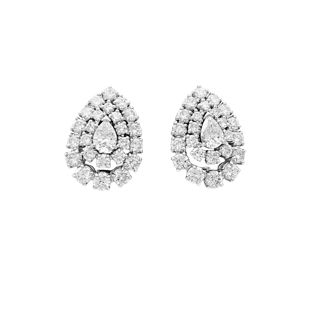 Boucles d'oreilles Clips BOUCHERON en platine et diamants - Castafiore