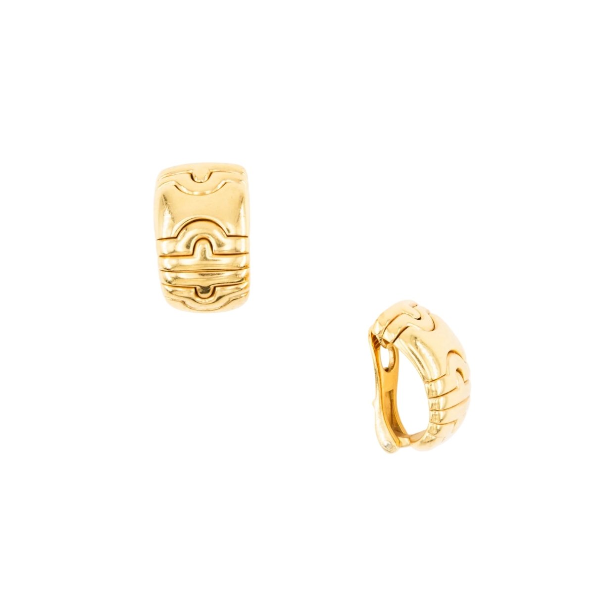 Boucles d'oreilles Clips BULGARI "Parentesi" en or jaune - Castafiore