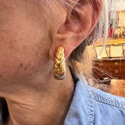 Boucles d'oreilles Clips BULGARI "Spiga" en or jaune - Castafiore