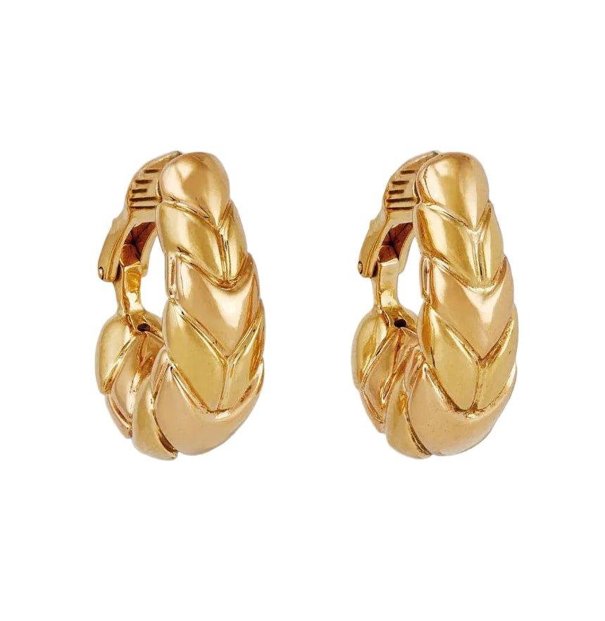 Boucles d'oreilles Clips BULGARI "Spiga" en or jaune - Castafiore
