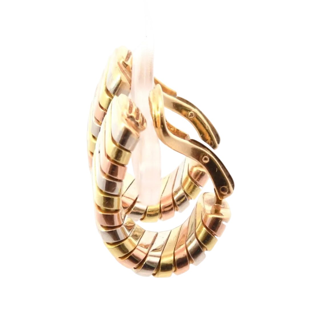 Boucles d'oreilles Clips BULGARI Tubogas en or jaune, or blanc et or rose