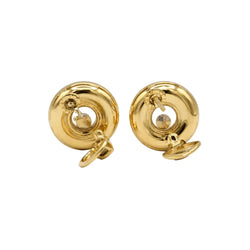 Boucles d'oreilles Clips CHOPARD "Happy Diamond" en or jaune et diamants - Castafiore