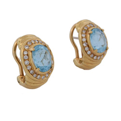 Boucles d'oreilles Clips DAMIANI en or jaune, topazes et diamants - Castafiore