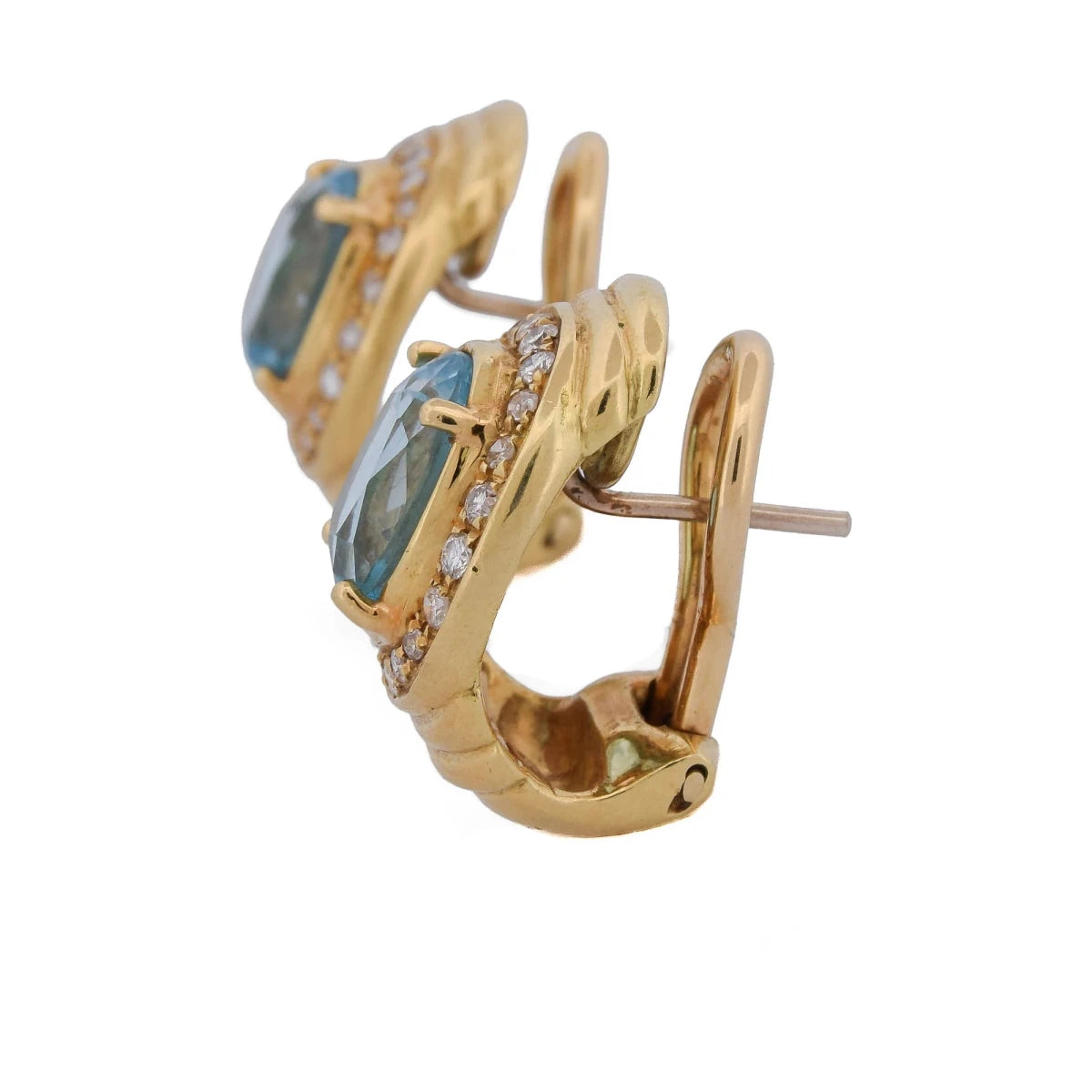 Boucles d'oreilles Clips DAMIANI en or jaune, topazes et diamants - Castafiore