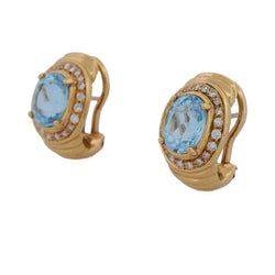 Boucles d'oreilles Clips DAMIANI en or jaune, topazes et diamants - Castafiore