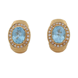 Boucles d'oreilles Clips DAMIANI en or jaune, topazes et diamants - Castafiore