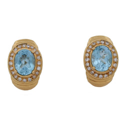 Boucles d'oreilles Clips DAMIANI en or jaune, topazes et diamants - Castafiore