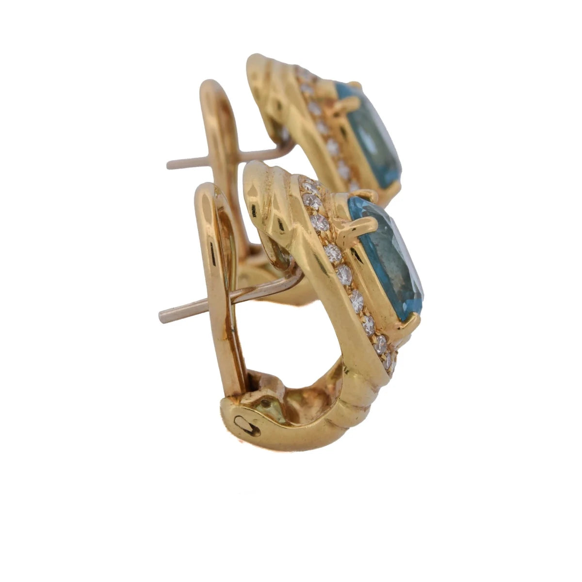 Boucles d'oreilles Clips DAMIANI en or jaune, topazes et diamants - Castafiore