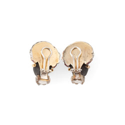 Boucles d'oreilles Clips "Dans le goût de Nardi" en or rose, or blanc, bois, argent et rubis - Castafiore