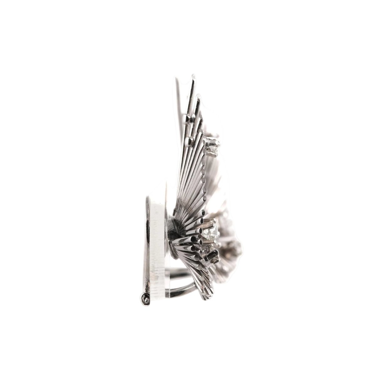 Boucles d'oreilles Clips en or blanc et diamants - Castafiore