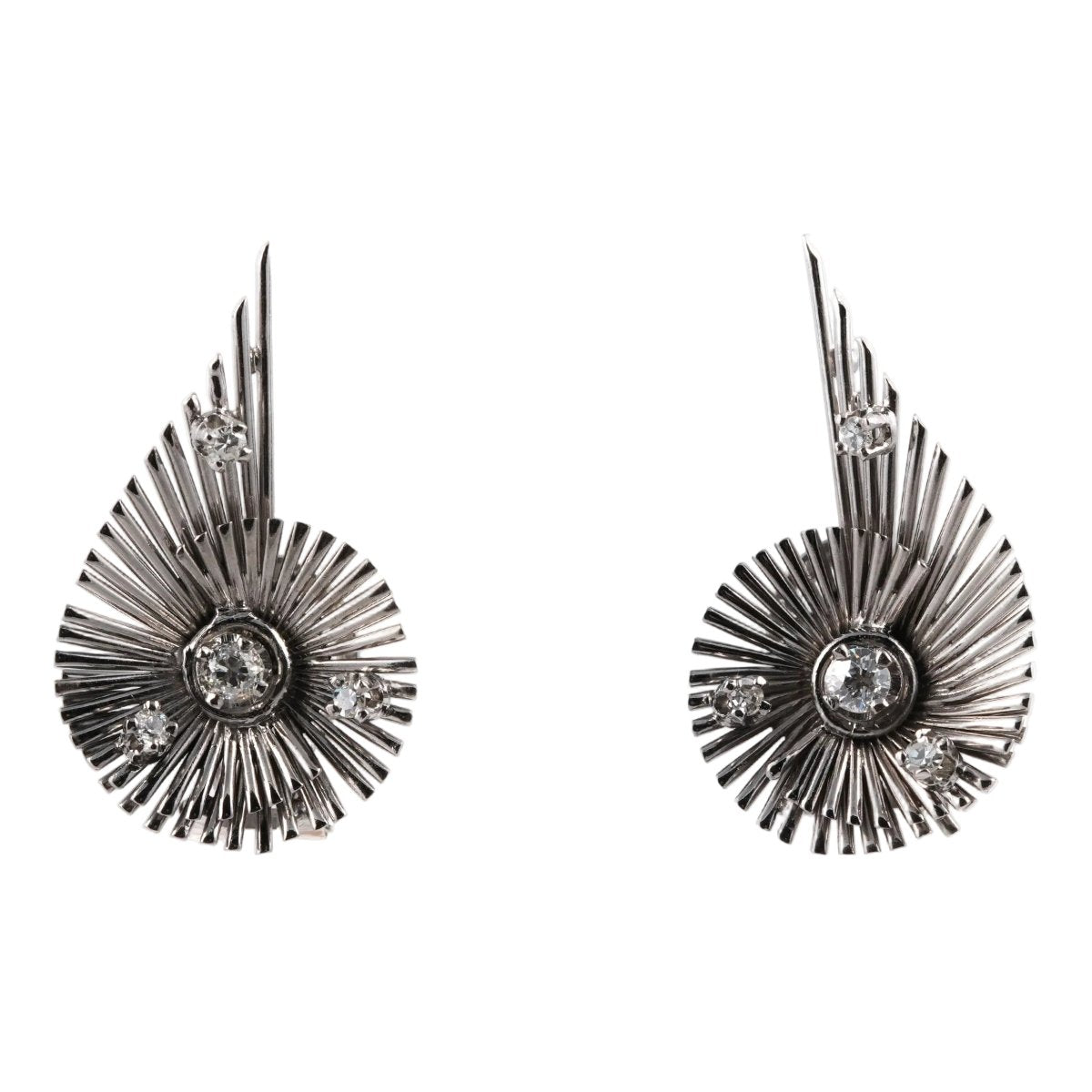 Boucles d'oreilles Clips en or blanc et diamants - Castafiore