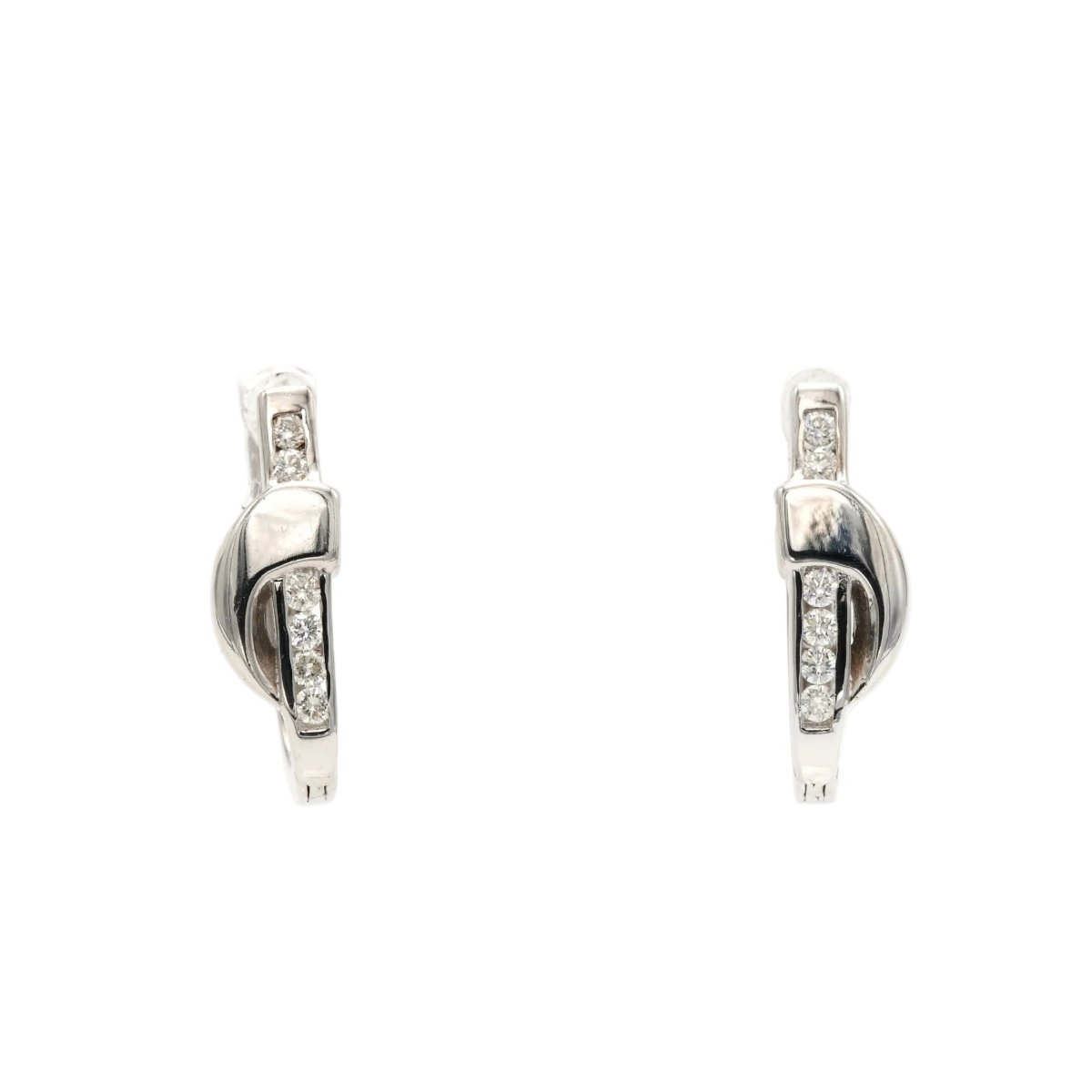 Boucles d'oreilles Clips en or blanc et diamants - Castafiore