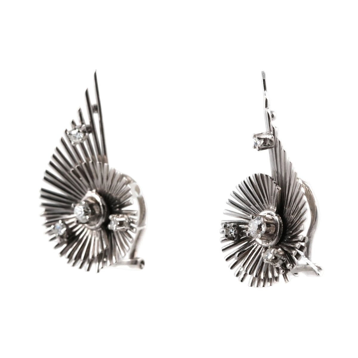 Boucles d'oreilles Clips en or blanc et diamants - Castafiore