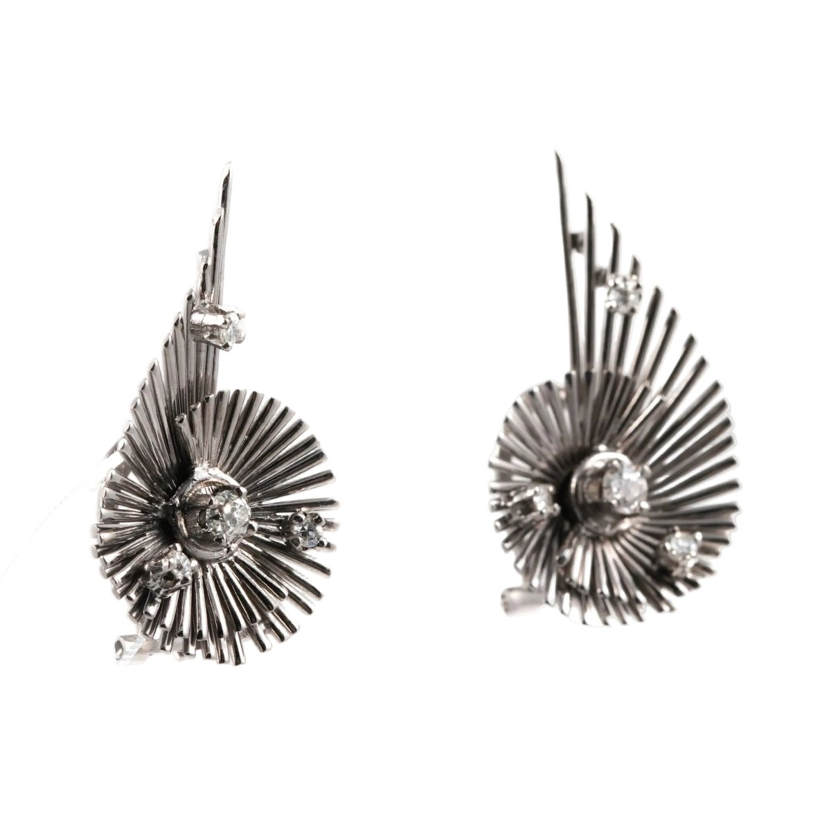 Boucles d'oreilles Clips en or blanc et diamants - Castafiore