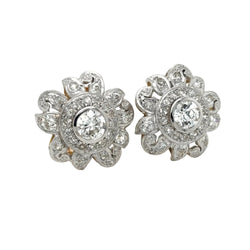 Boucles d’oreilles Clips en or blanc, or jaune et diamants - Castafiore