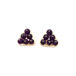 Boucles d'oreilles Clips en or jaune et améthyste - Castafiore