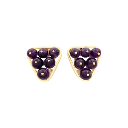 Boucles d'oreilles Clips en or jaune et améthyste - Castafiore