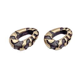Boucles d'oreilles Clips en or jaune et bronze - Castafiore