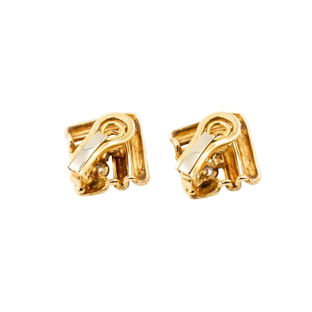 Boucles d'oreilles Clips en or jaune et diamants - Castafiore