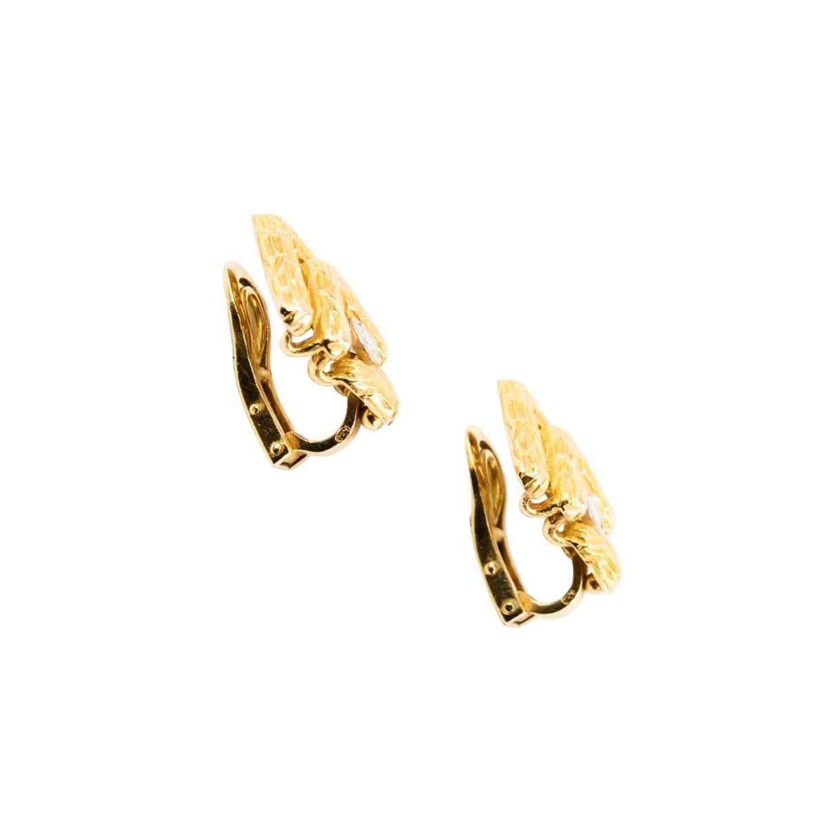 Boucles d'oreilles Clips en or jaune et diamants - Castafiore