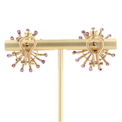 Boucles d'oreilles Clips en or jaune et rubis - Castafiore