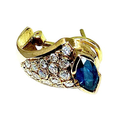 Boucles d'oreilles Clips en or jaune, saphirs et diamants - Castafiore