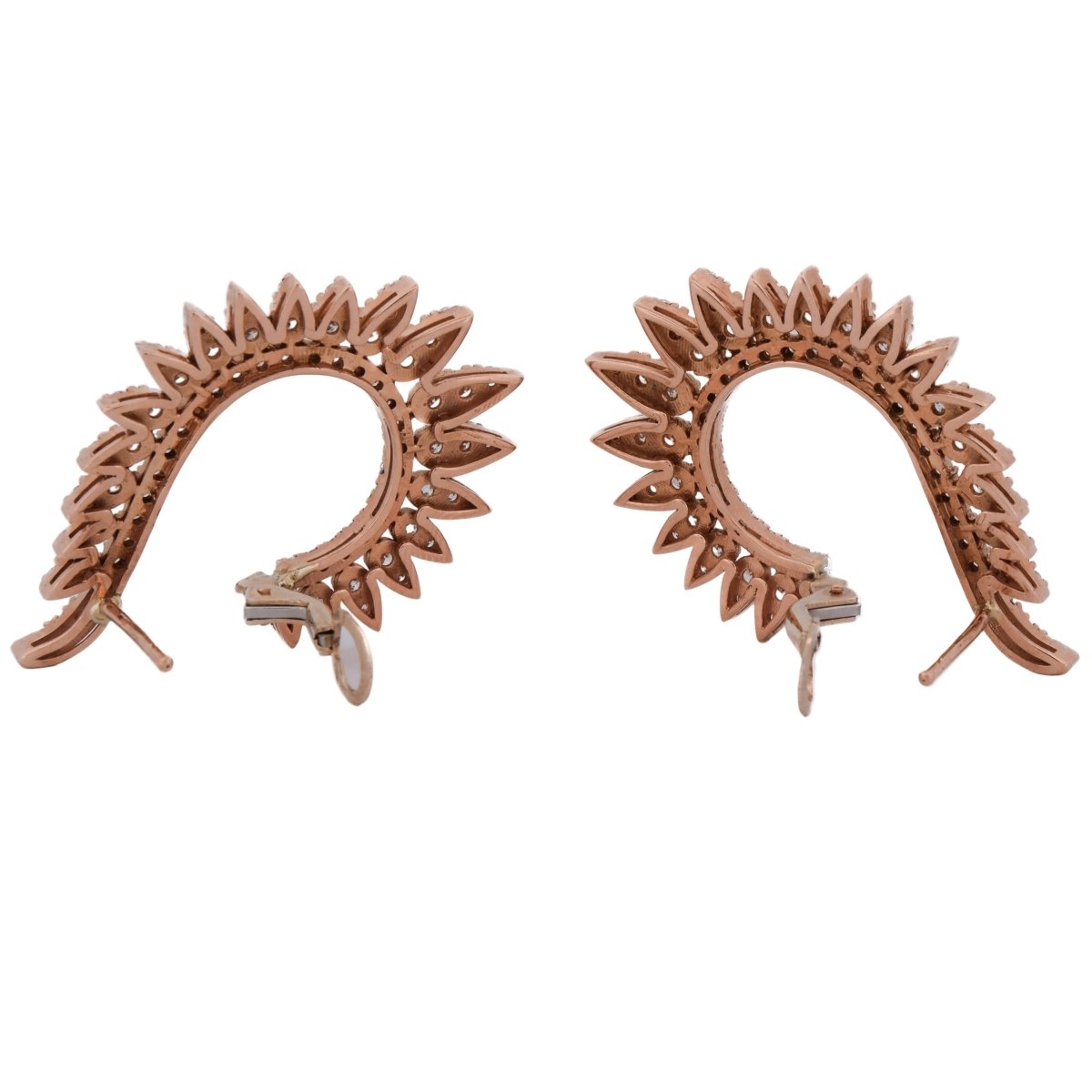 Boucles d'oreilles Clips en or rose et diamants - Castafiore