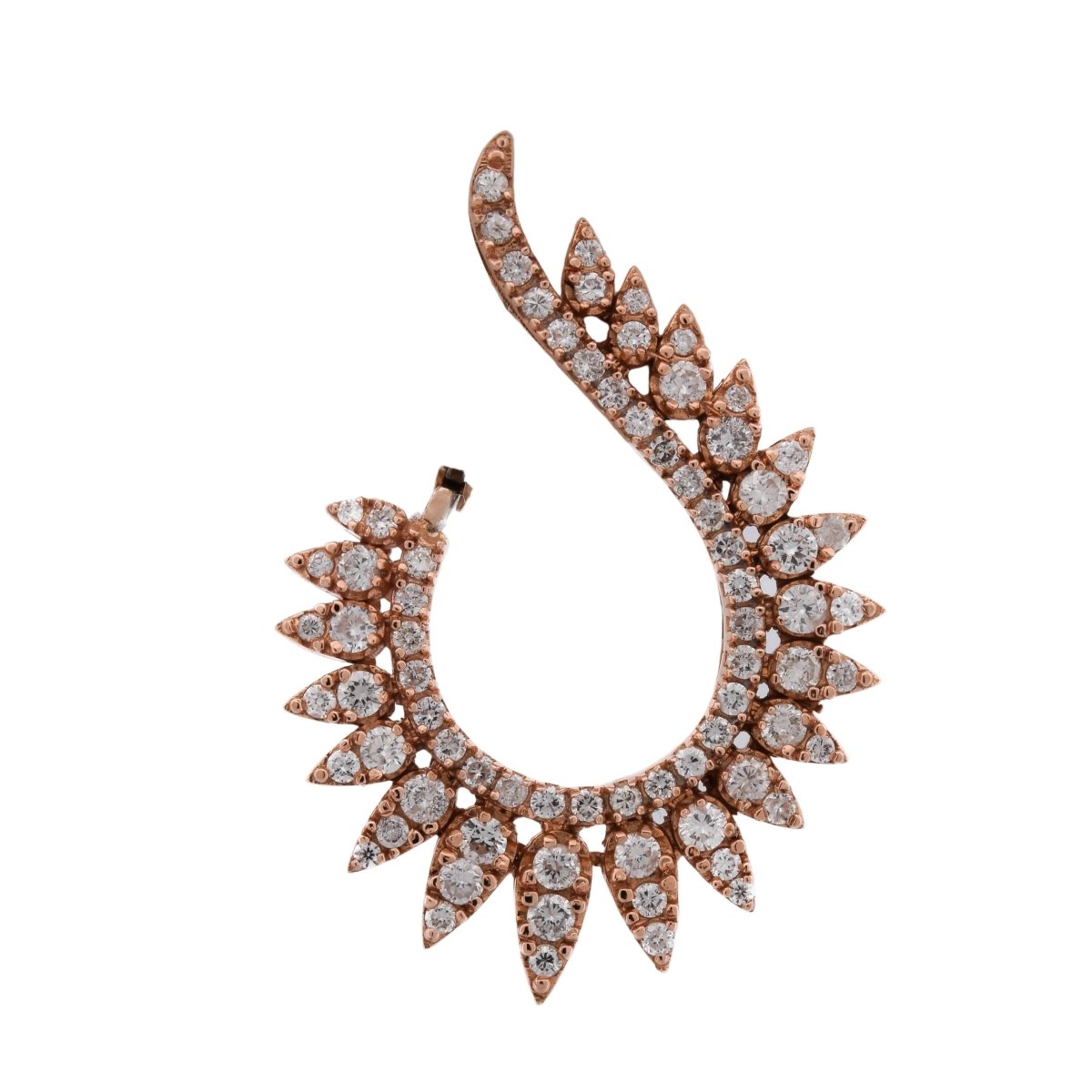 Boucles d'oreilles Clips en or rose et diamants - Castafiore