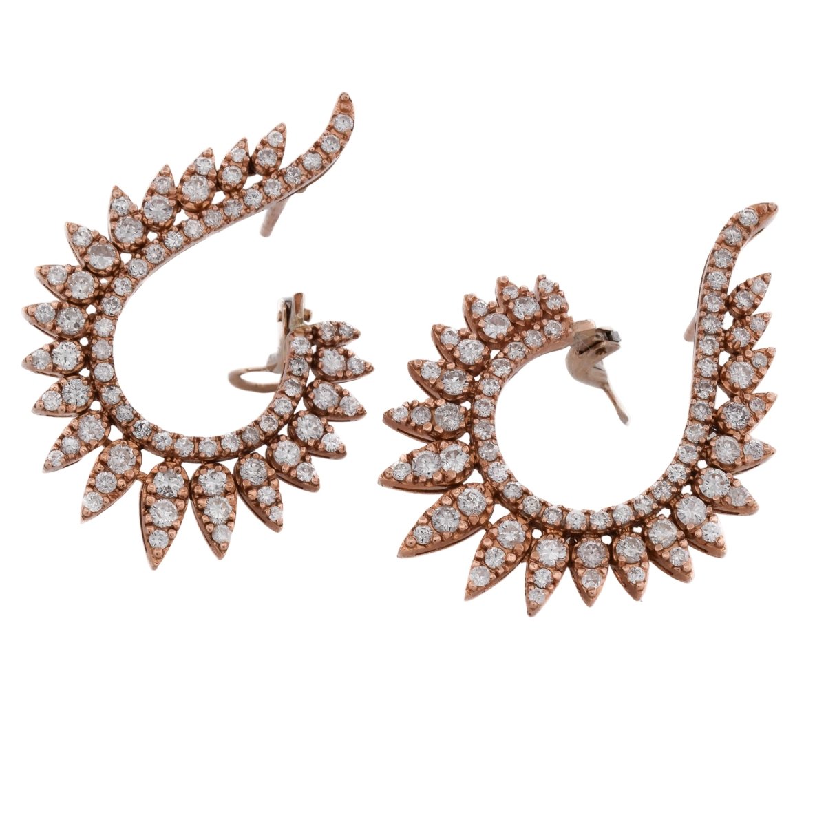 Boucles d'oreilles Clips en or rose et diamants - Castafiore
