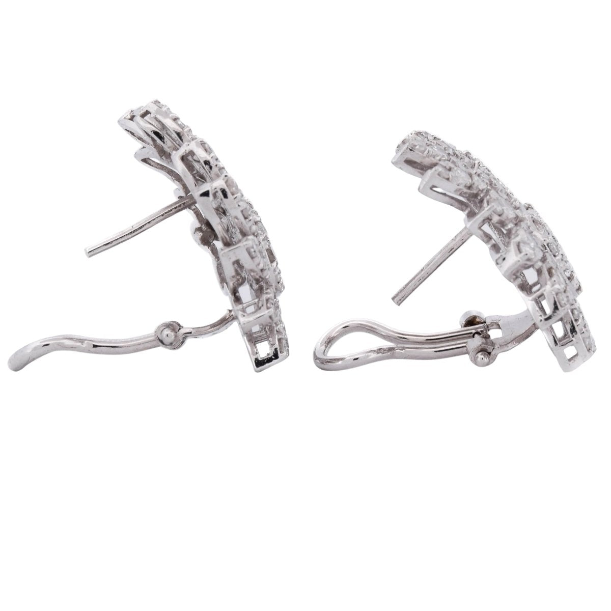 Boucles d'oreilles Clips en platine et diamants - Castafiore