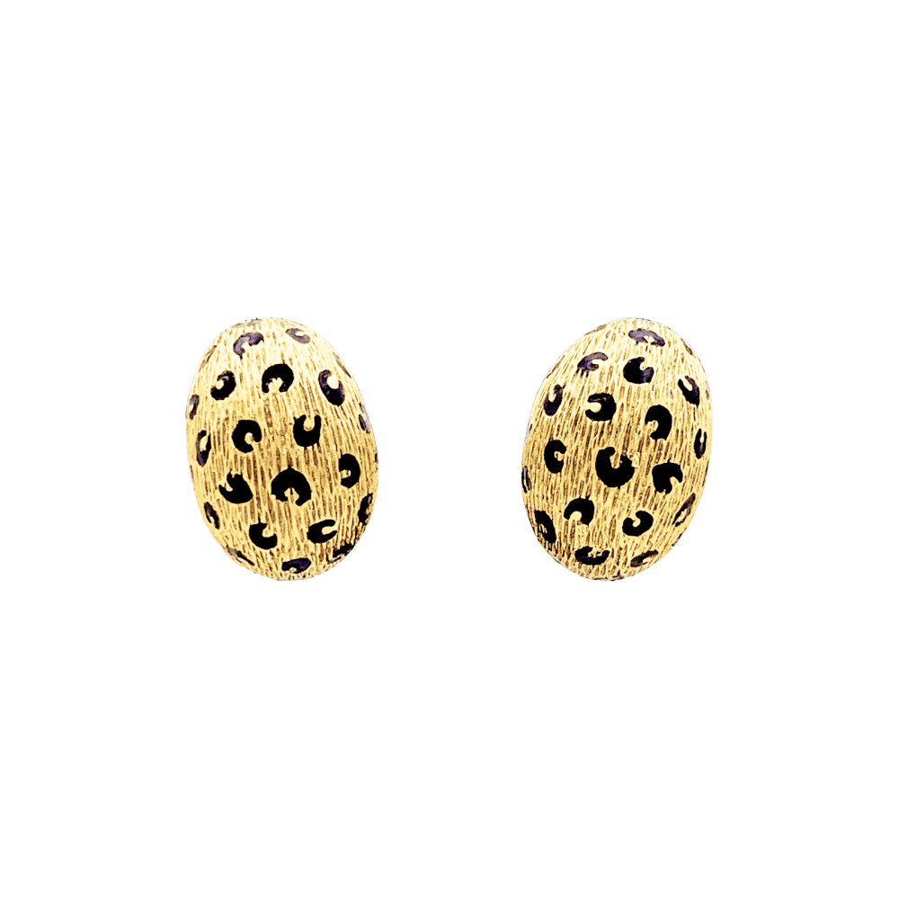 Boucles d'oreilles Clips FRED "Léopard" en or jaune et émail - Castafiore