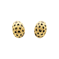 Boucles d'oreilles Clips FRED "Léopard" en or jaune et émail - Castafiore