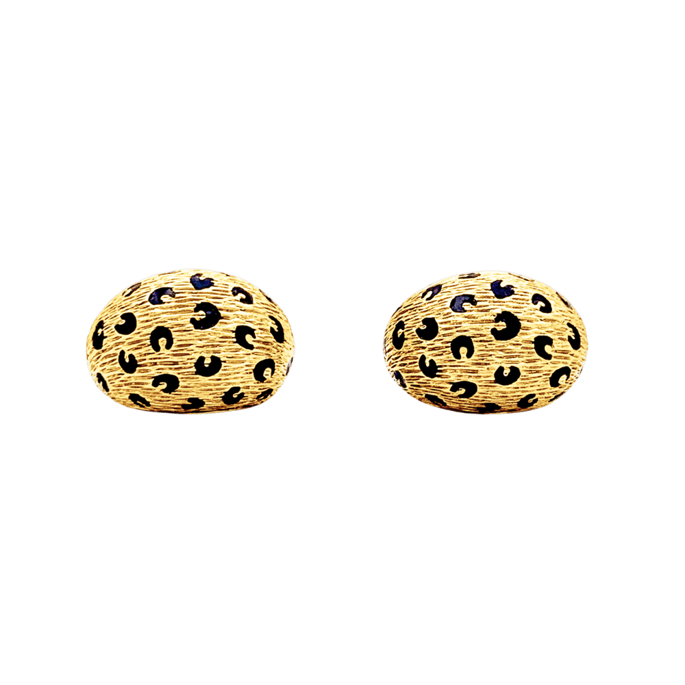 Boucles d'oreilles Clips FRED "Léopard" en or jaune et émail - Castafiore
