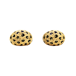 Boucles d'oreilles Clips FRED "Léopard" en or jaune et émail - Castafiore