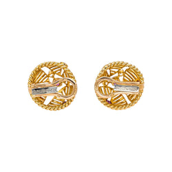 Boucles d'oreilles Clips GÜBELIN en or jaune, rubis et diamants - Castafiore