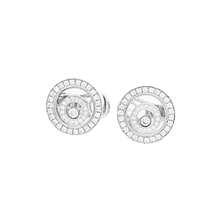 Boucles d'oreilles Clips "Happy Spirit" en or blanc et diamants. - Castafiore
