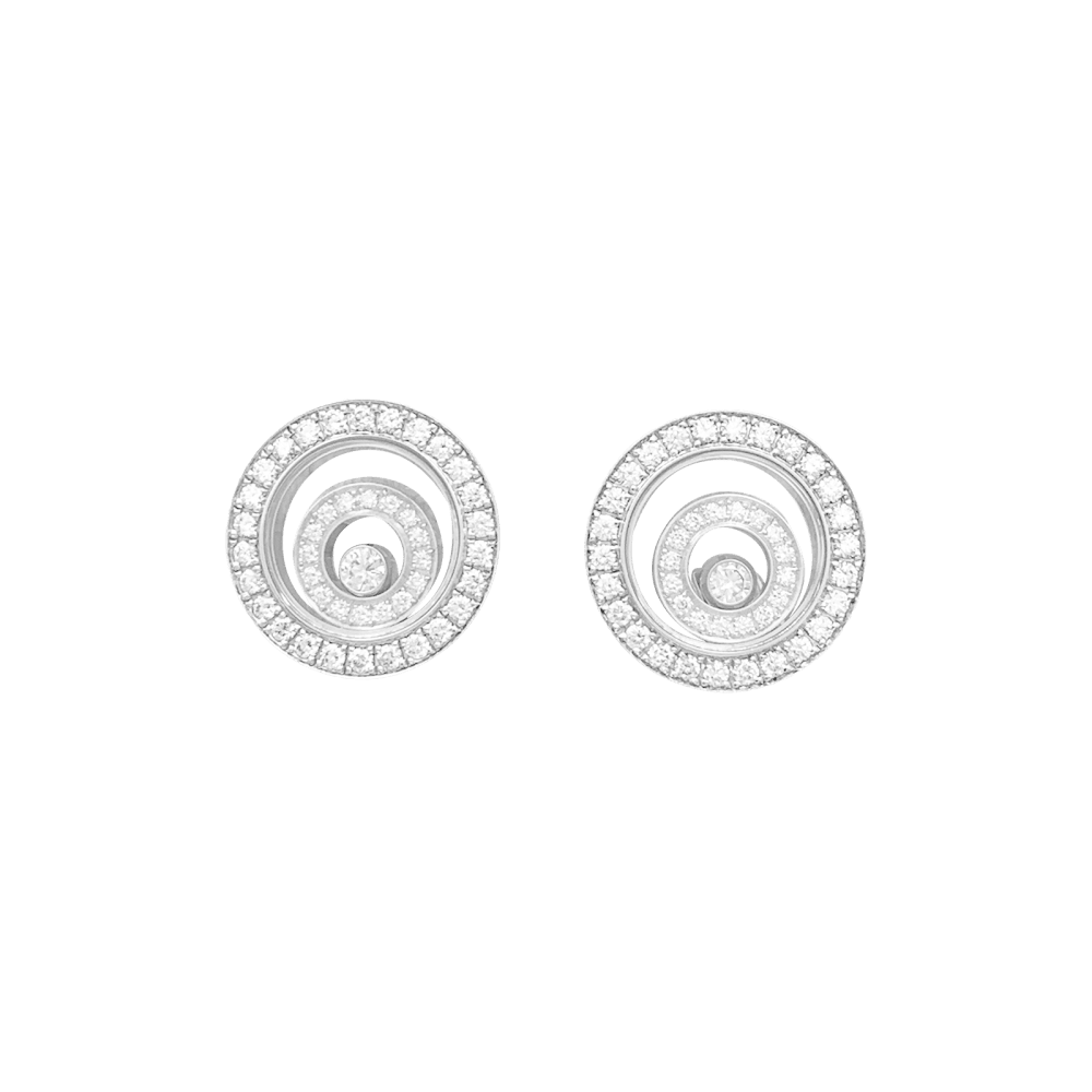 Boucles d'oreilles Clips "Happy Spirit" en or blanc et diamants. - Castafiore