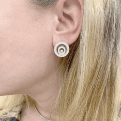 Boucles d'oreilles Clips "Happy Spirit" en or blanc et diamants. - Castafiore