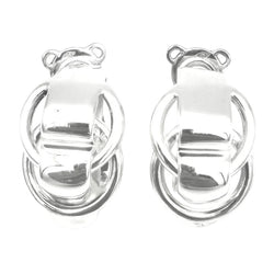 Boucles d'oreilles Clips HERMÈS X GAETAN DE PERCIN "Deux anneaux" en argent - Castafiore