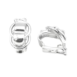 Boucles d'oreilles Clips HERMÈS X GAETAN DE PERCIN "Deux anneaux" en argent - Castafiore