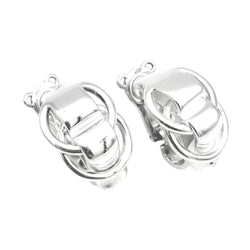 Boucles d'oreilles Clips HERMÈS X GAETAN DE PERCIN "Deux anneaux" en argent - Castafiore