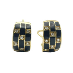 Boucles d'oreilles Clips LEO PIZZO en or jaune, émail et diamants - Castafiore