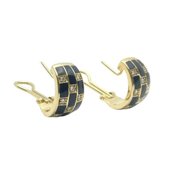 Boucles d'oreilles Clips LEO PIZZO en or jaune, émail et diamants - Castafiore
