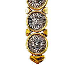 Boucles d'oreilles Clips MARINA B "Soleil" en or jaune et argent - Castafiore