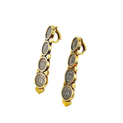 Boucles d'oreilles Clips MARINA B "Soleil" en or jaune et argent - Castafiore