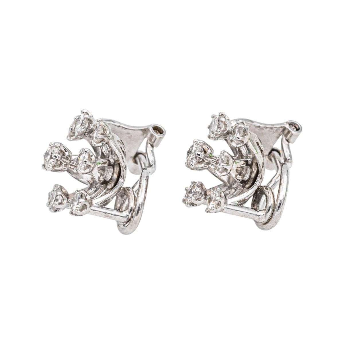Boucles d'oreilles Clips Or blanc Diamant - Castafiore